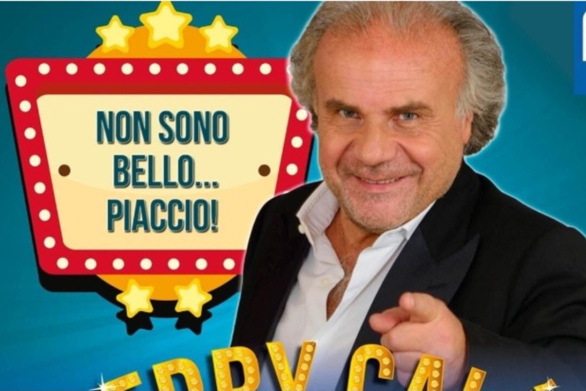 Jerry calà nella locandina del suo spettacolo "Non sono bello... piaccio!"
